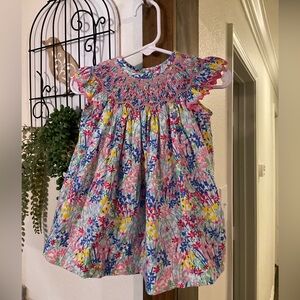 Banana Split Floral Kids Dress with Ruffled Sleeves